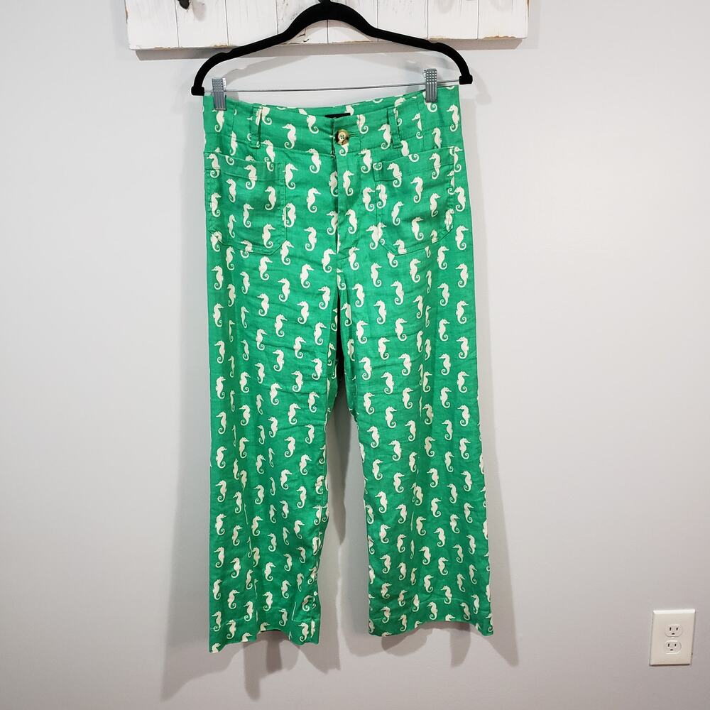 Maeve Colette Linen Seahorse Pants Size 28